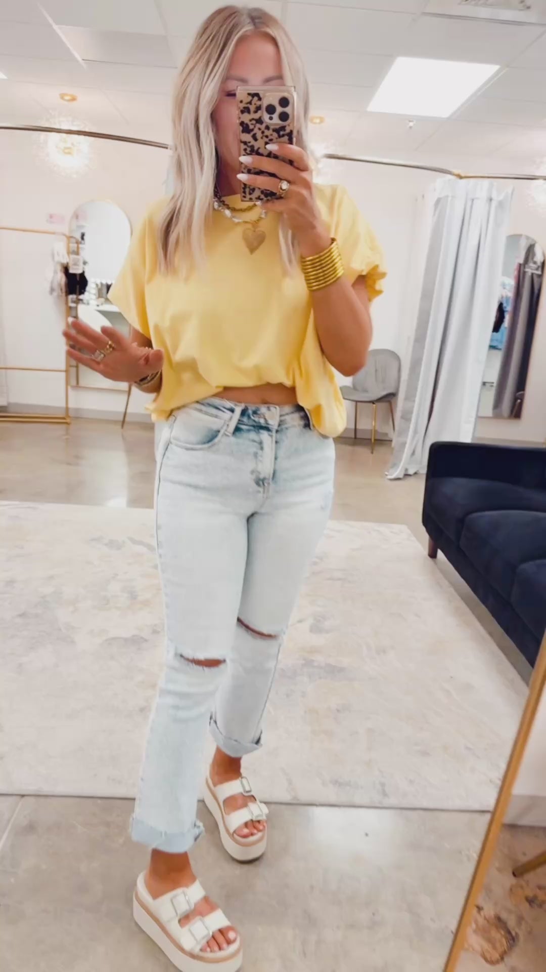 Waverly Bubble Hem Blouse-Lemon