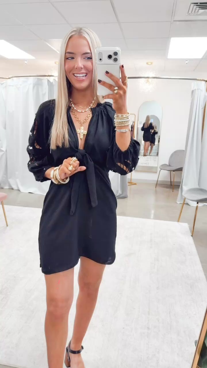 The Uptown Girl Mini Dress-Black