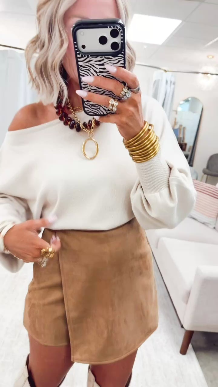 Oaklyn Dolman Sleeve Sweater Top-Ecru