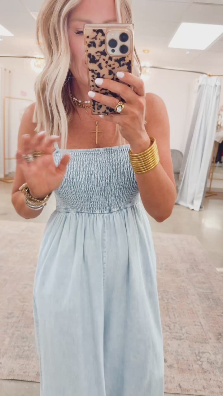 Breeze Mineral Wash Jumpsuit-Light Denim