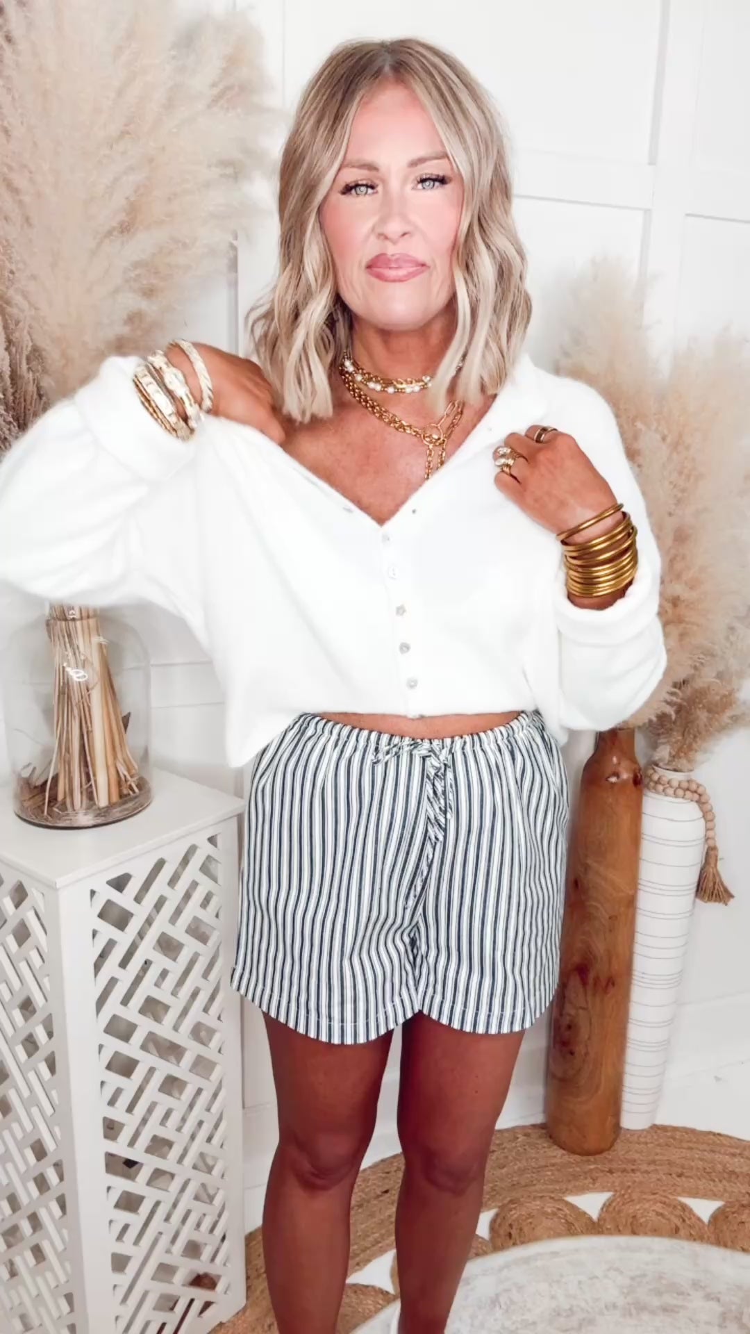 Seeing Stripes Shorts-Navy/Cream