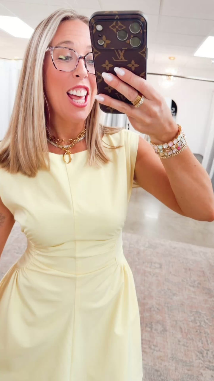 Glow Up Mini Dress-Lemon