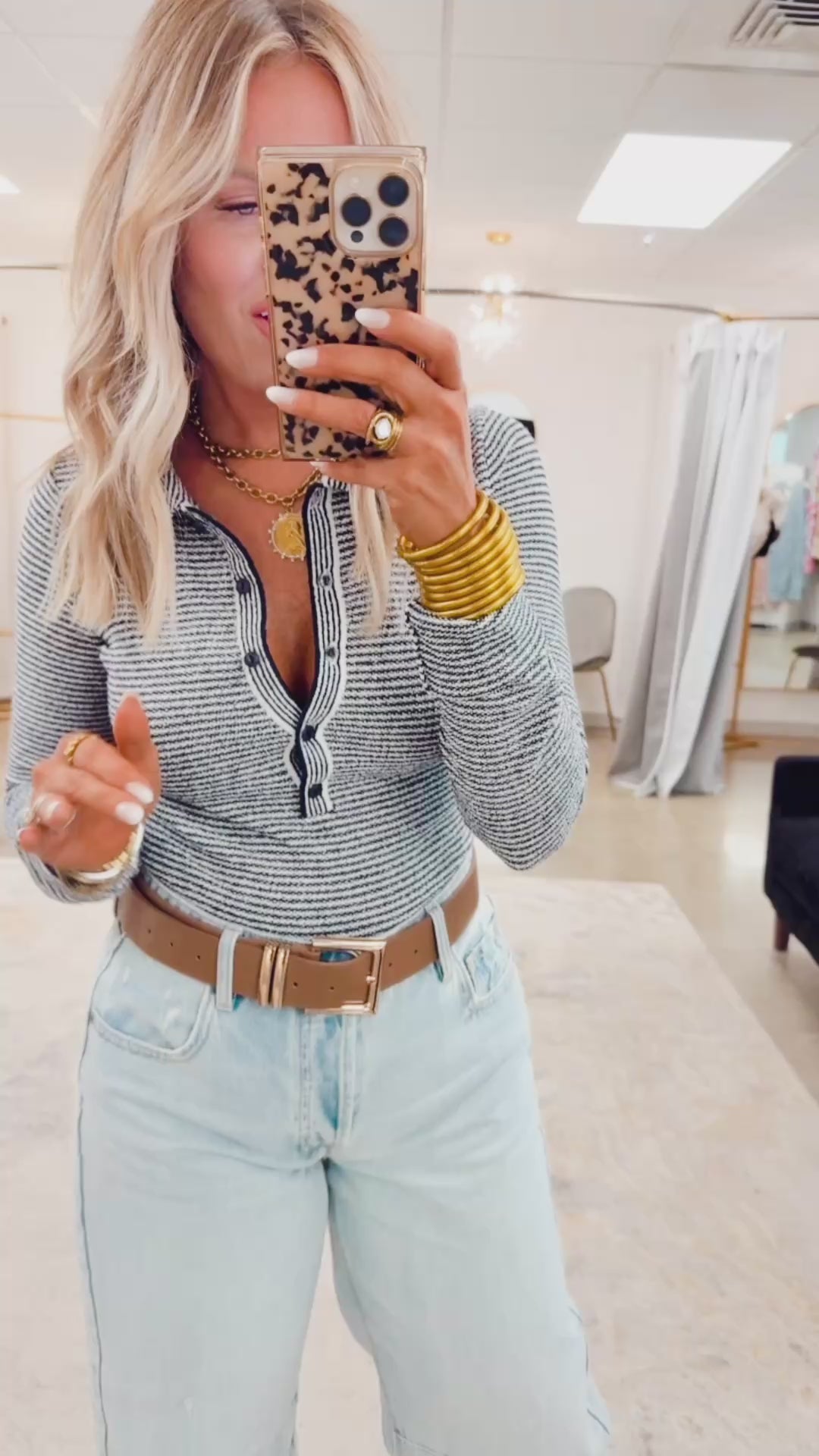 Vera Striped Knit Bodysuit