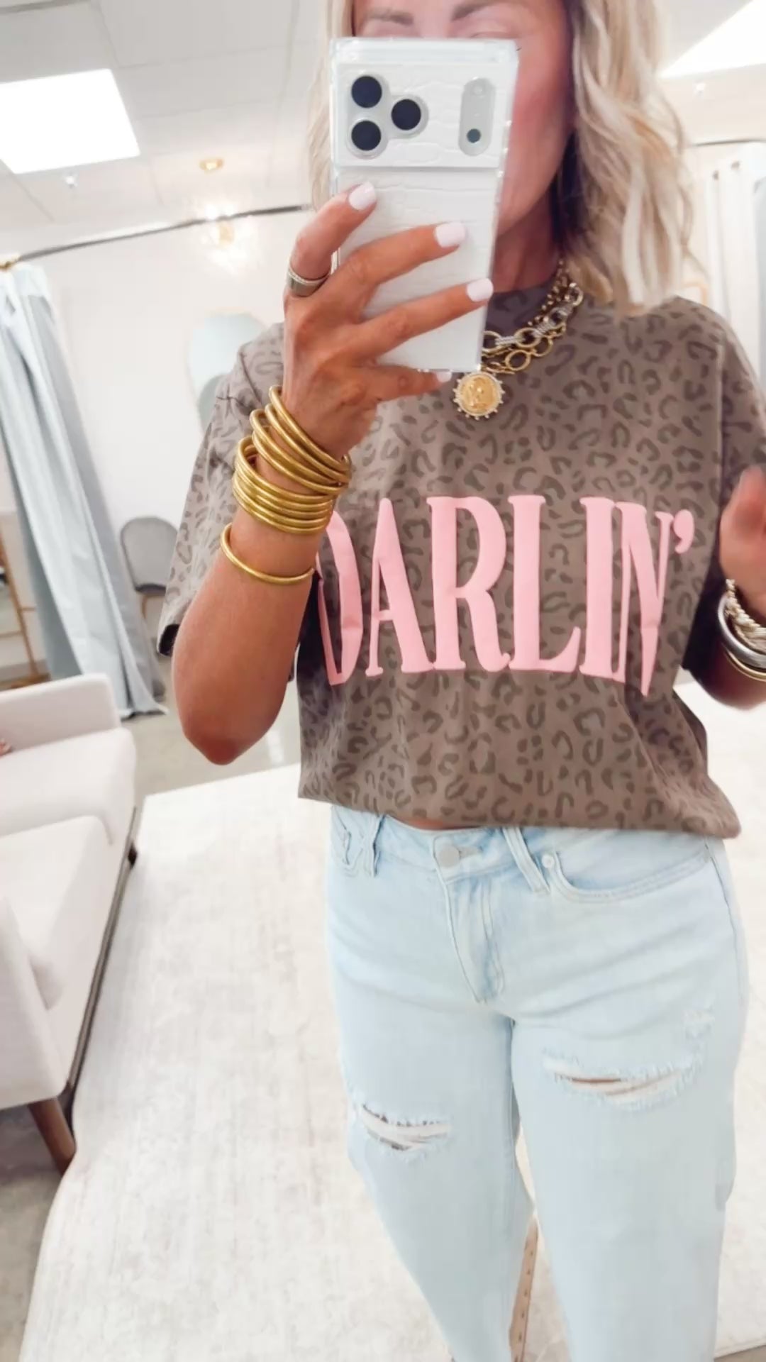 Darlin Brown Leopard Tee