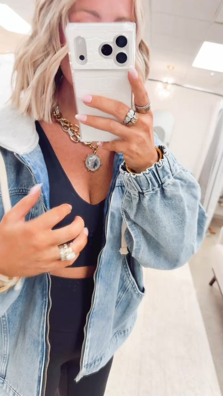Lainey Hooded Denim Jacket