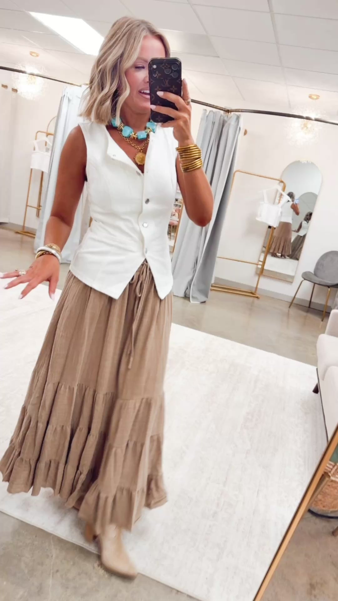The Lace-Up Maxi Skirt-Rattan