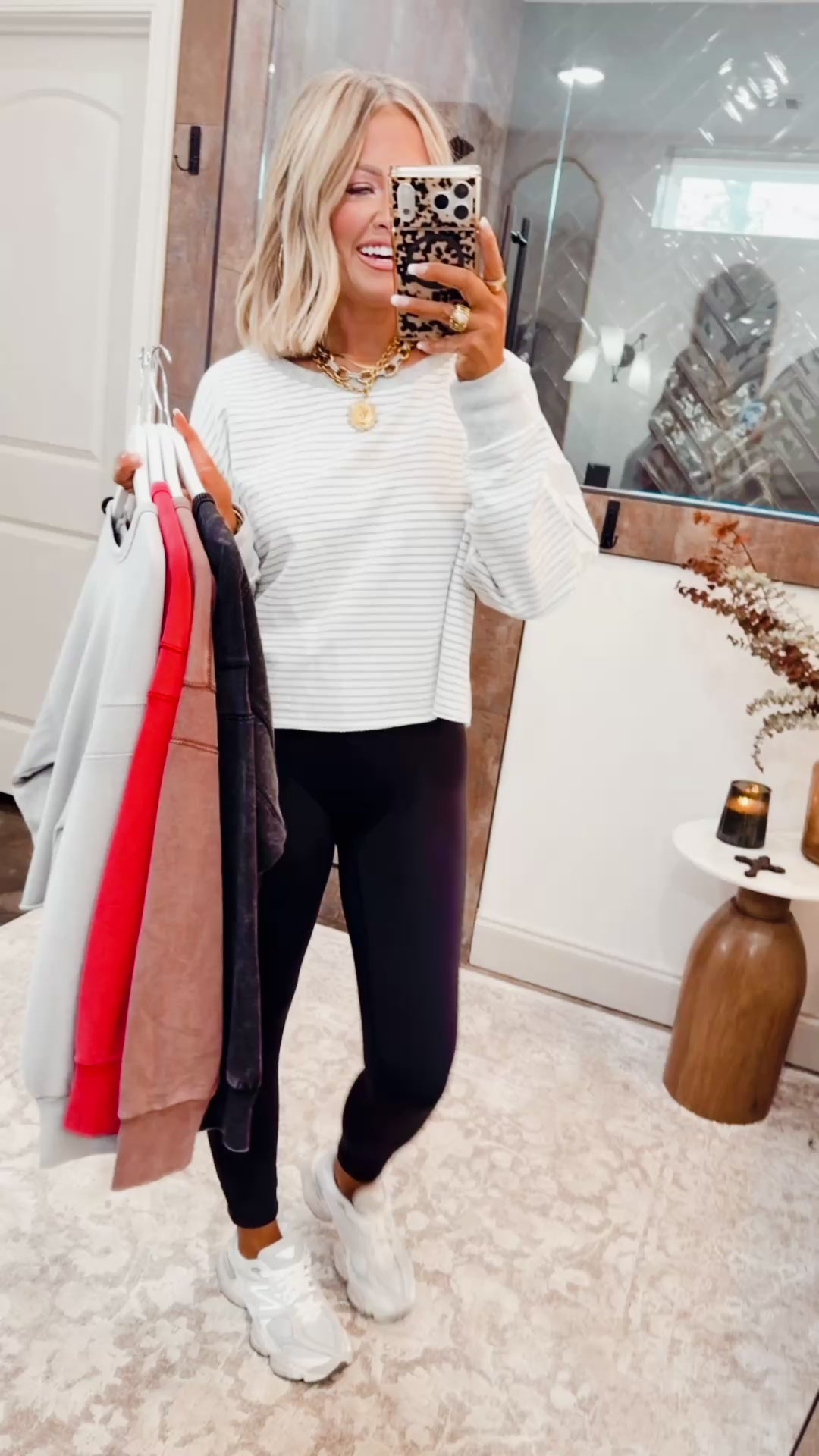 Striped Cutout Back Sweatshirt