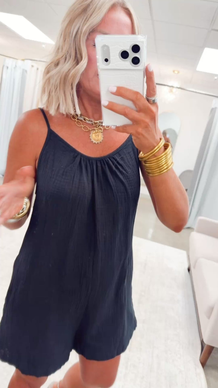 The Easy Days Romper-Black
