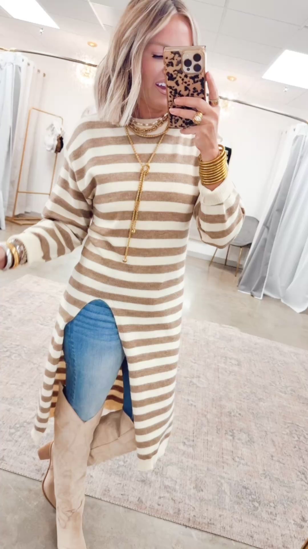 Harbor Breeze Asymmetric Dress-Mocha