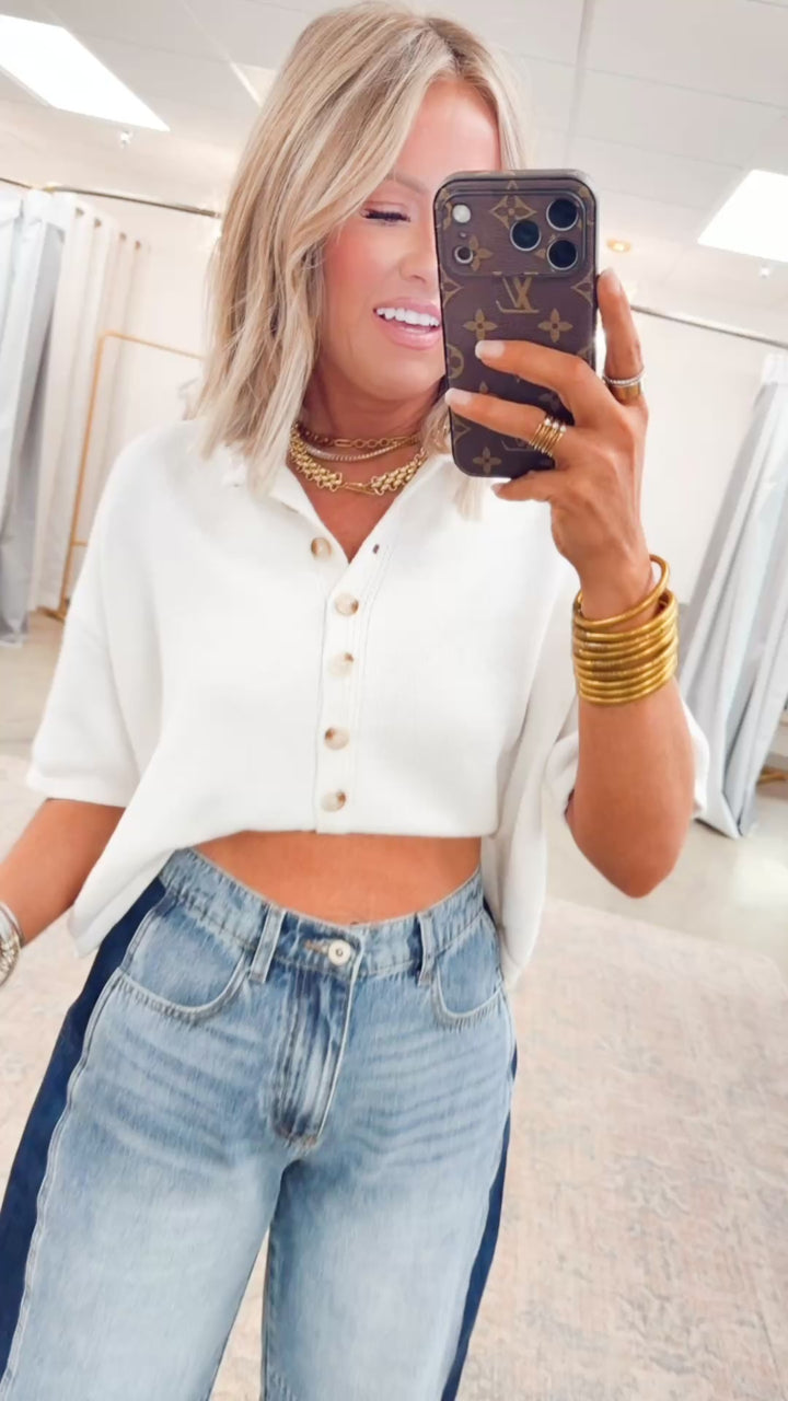 Ellington Color Block Barrel Jeans