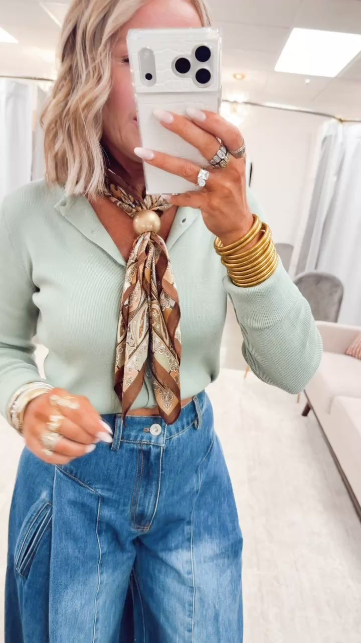 Coastal Drift Cardigan-Sage Green