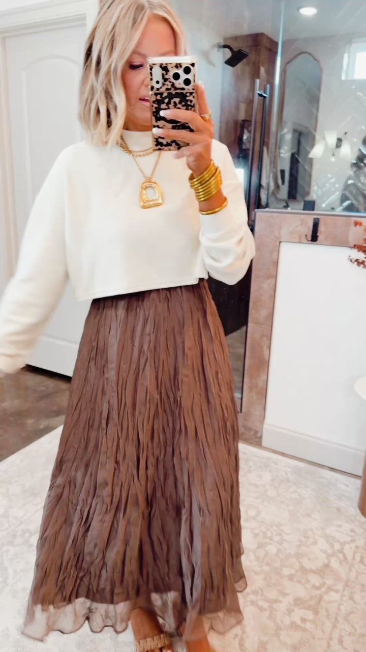 Millie Midi Skirt-Chocolate