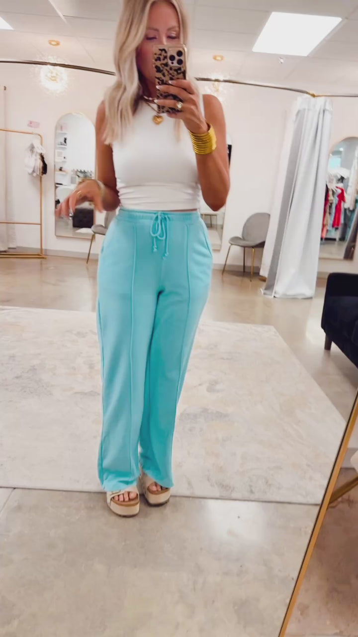 Solace Drawstring Pant-Sky Blue