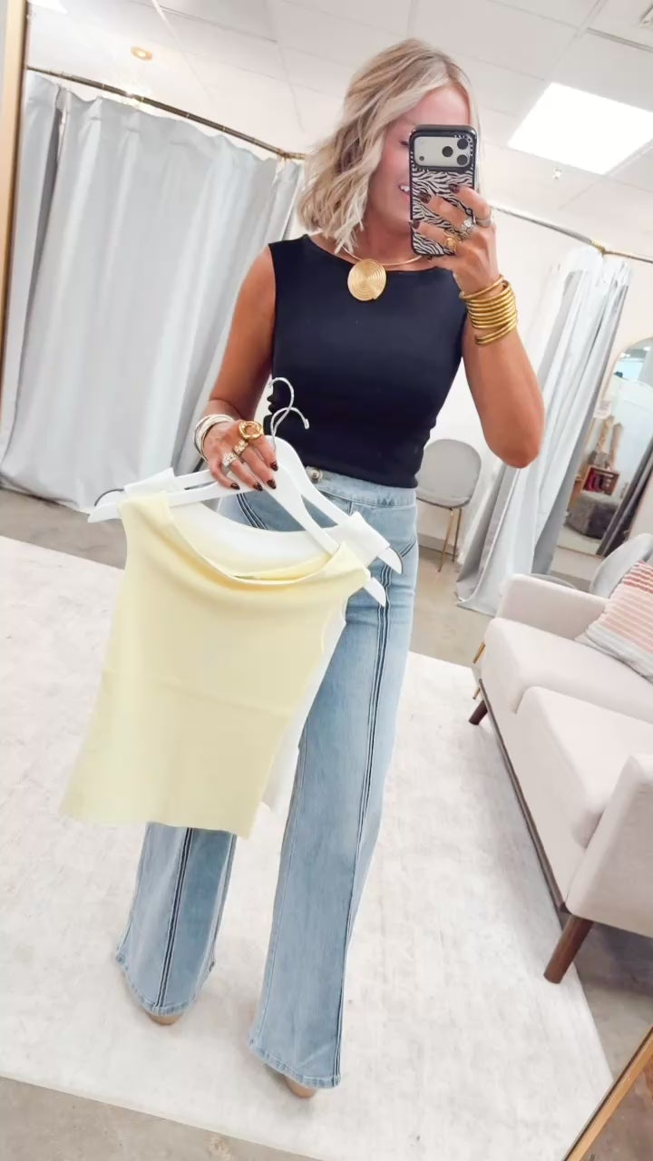 The Eva Off Shoulder Top-Yellow