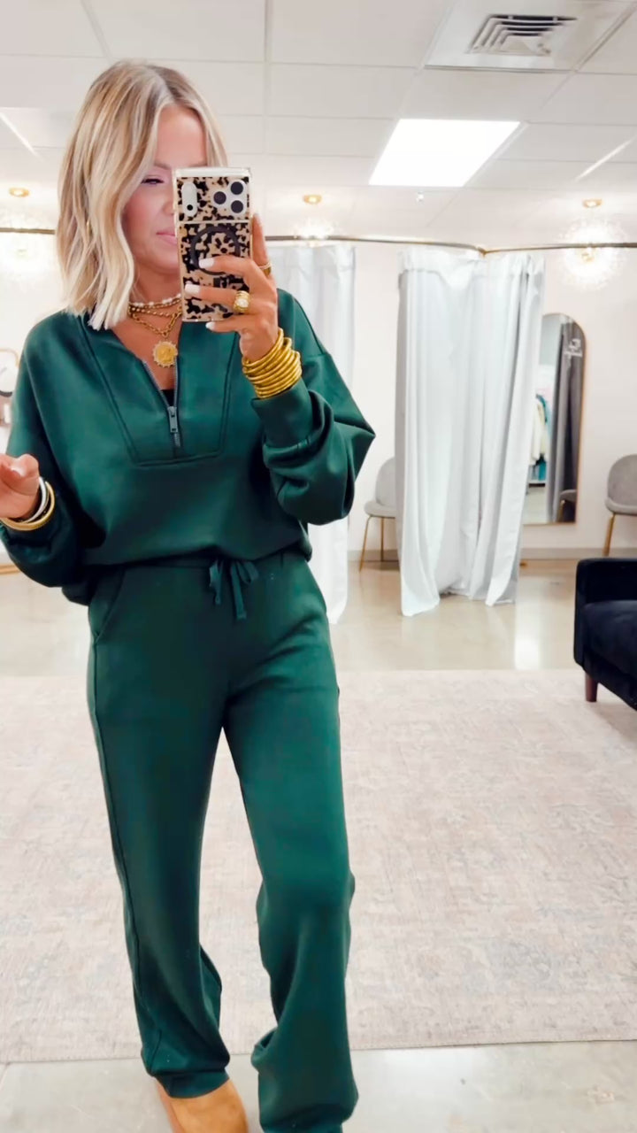 Smooth Form Half Zip Jacket-Regency Green