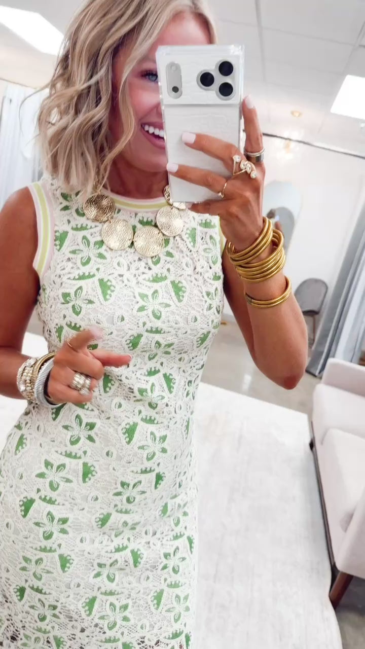 The Berkley Floral Crochet Midi Dress