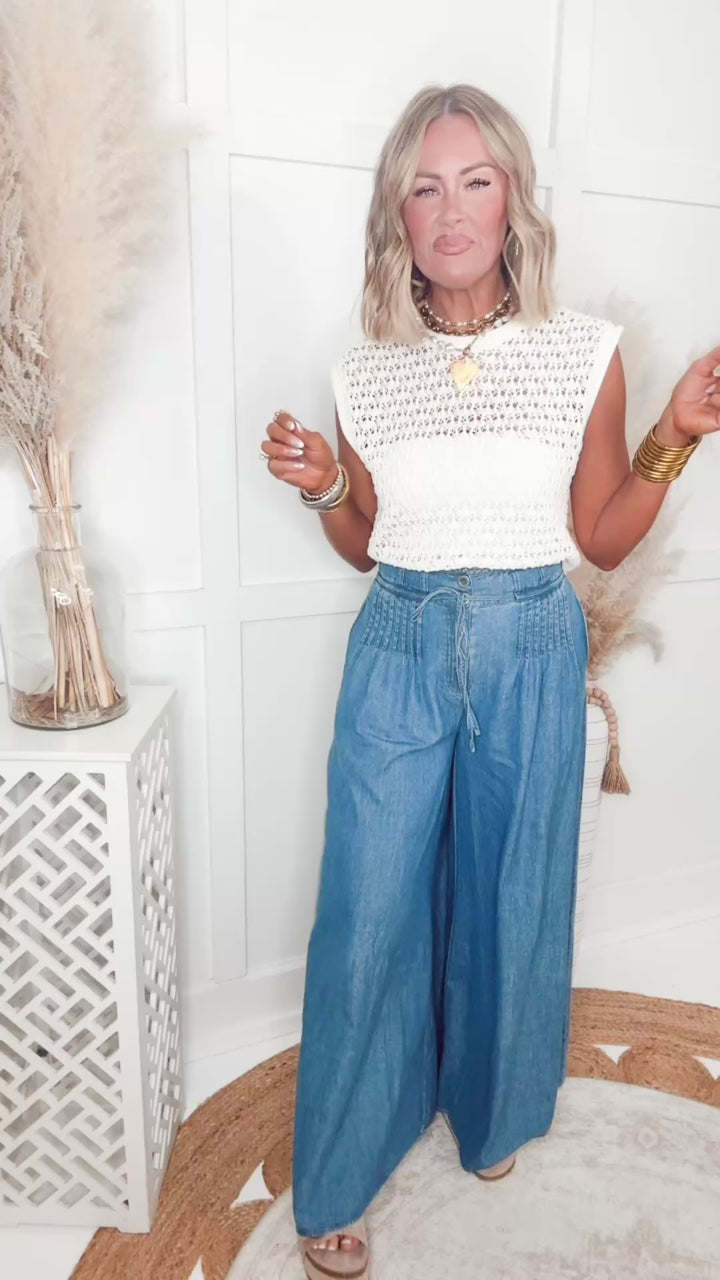 The McCann Pintuck Pants-Denim