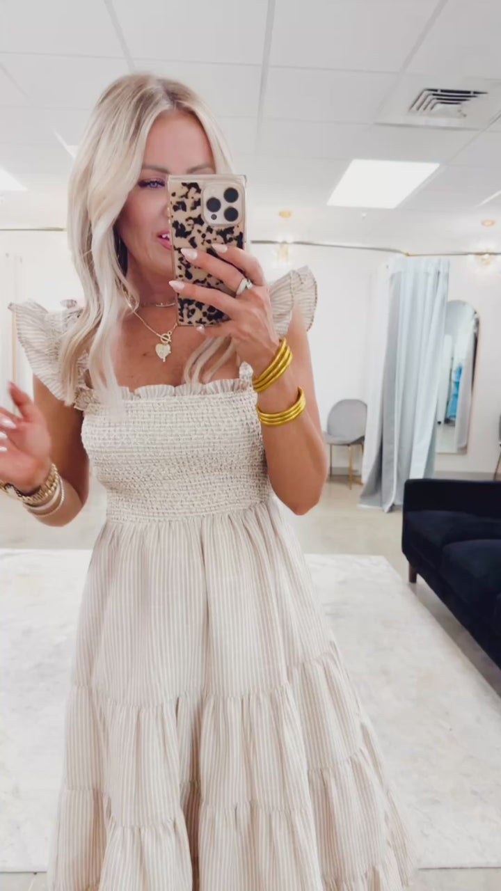 The Hazel Midi Dress-Natural