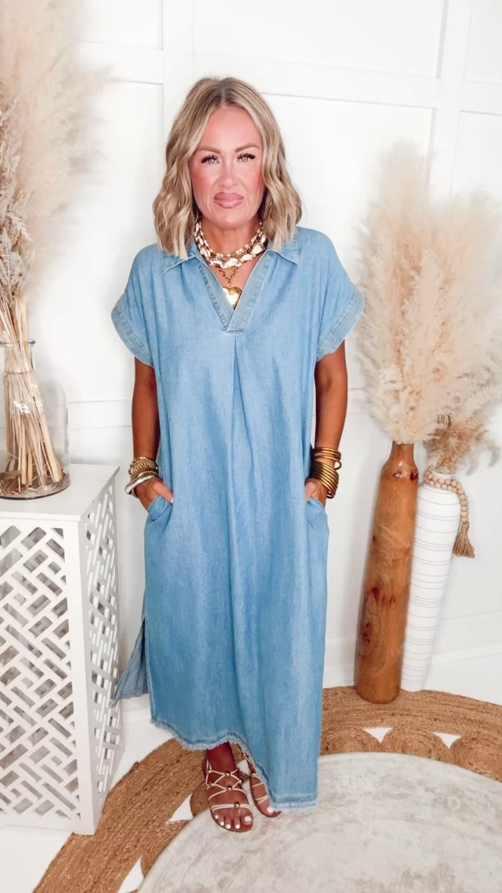 The Sage Washed Denim Dress