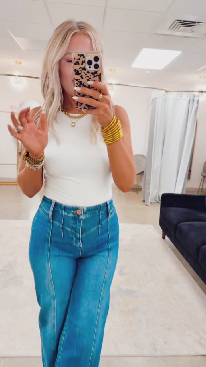 Lucy High Rise Wide Leg Jean-Dark