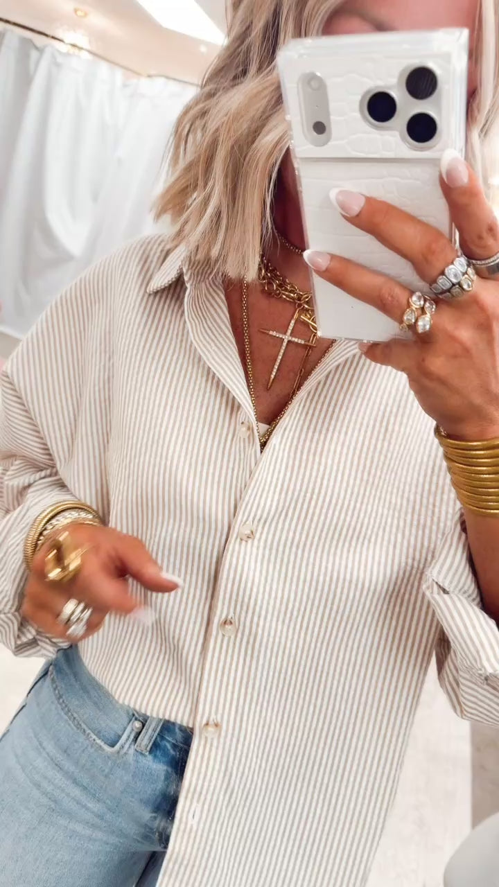 Dockside Button Down Shirt-Taupe