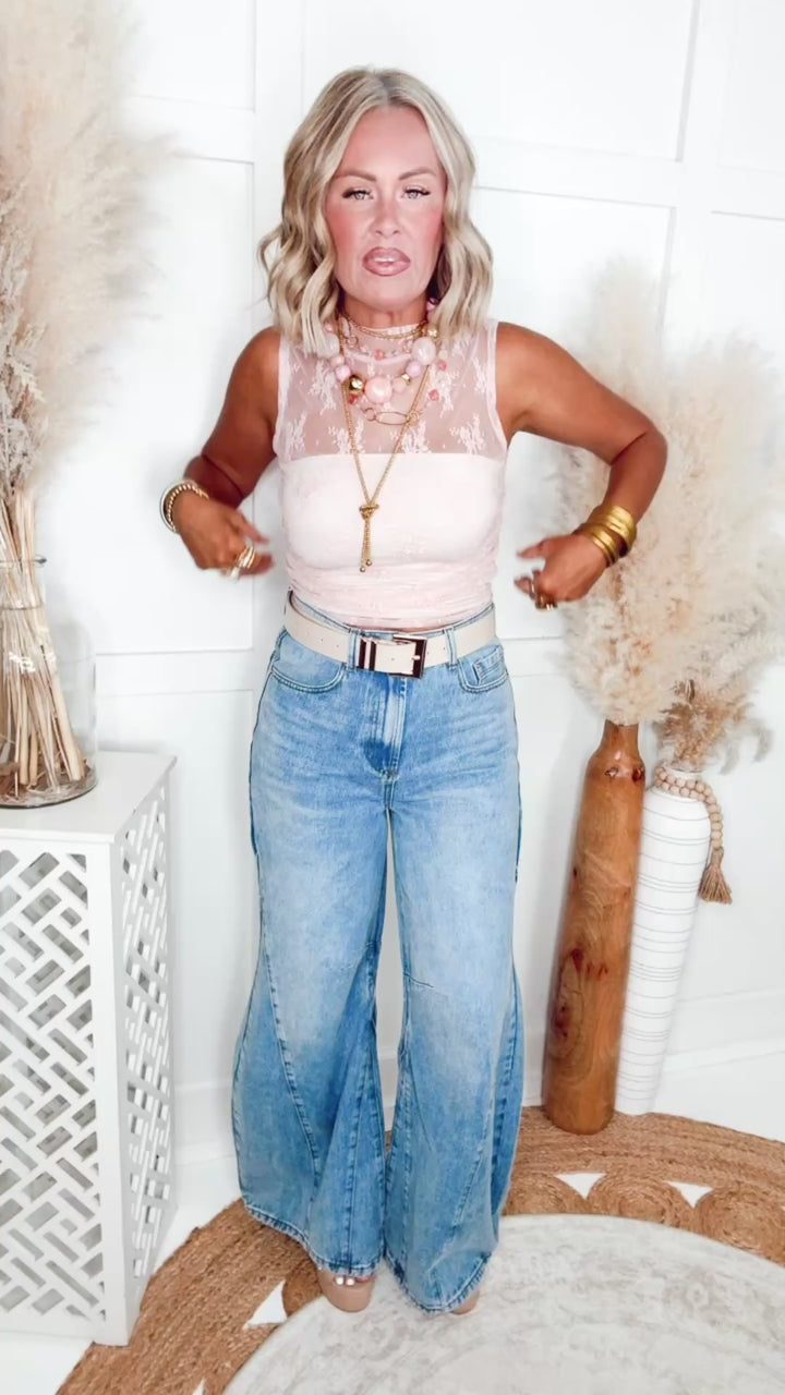 The Callen Wide Leg Panel Jeans