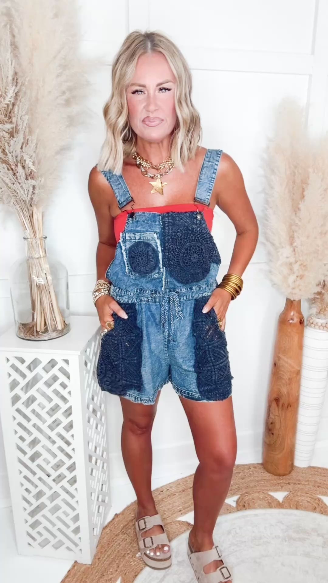 The Denim Patchwork Overalls