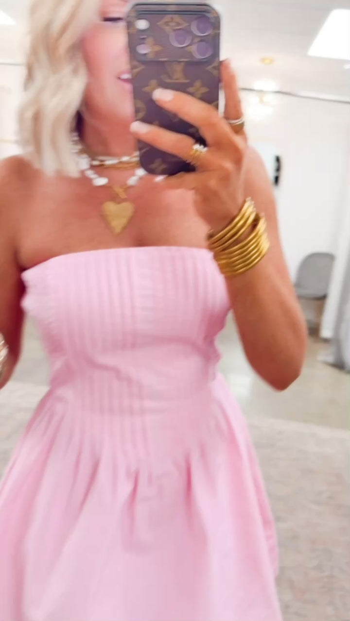 Rosebud Pleated Mini Dress