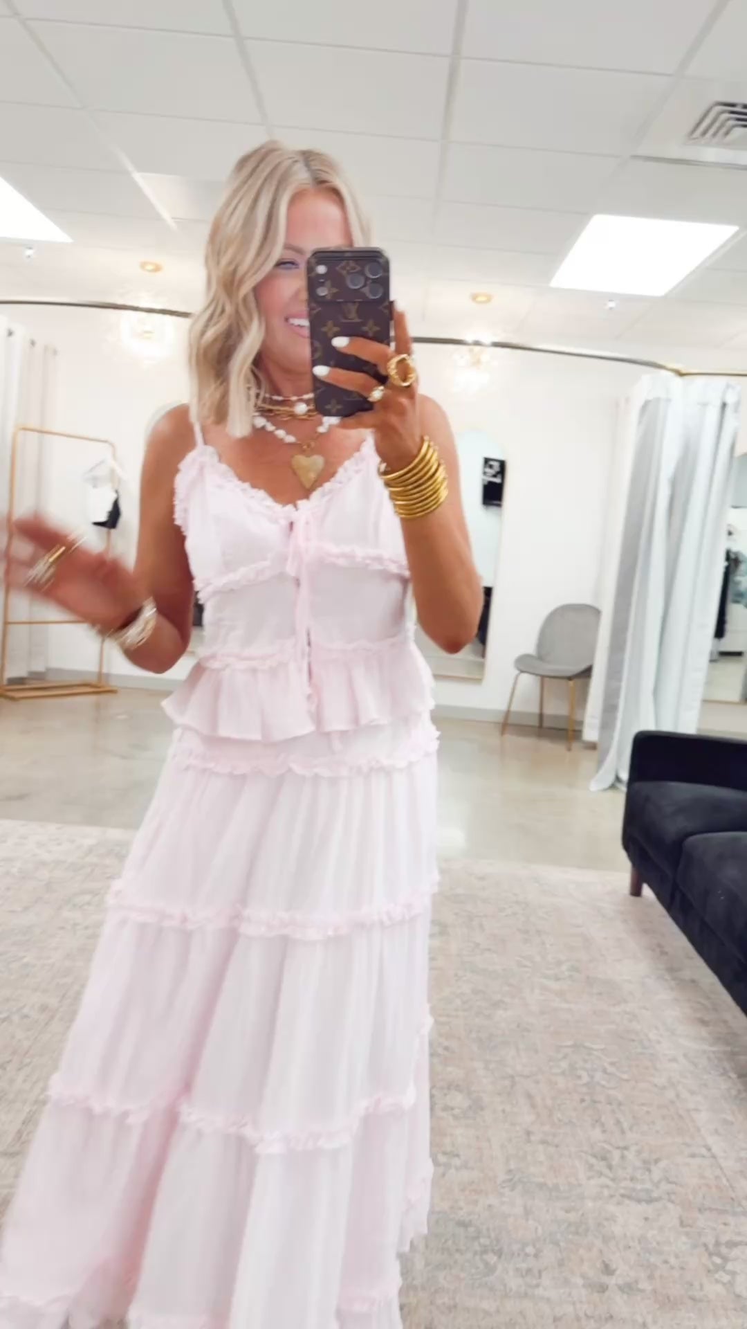 - FINAL SALE- The Estelle Tiered Maxi Set-Pink