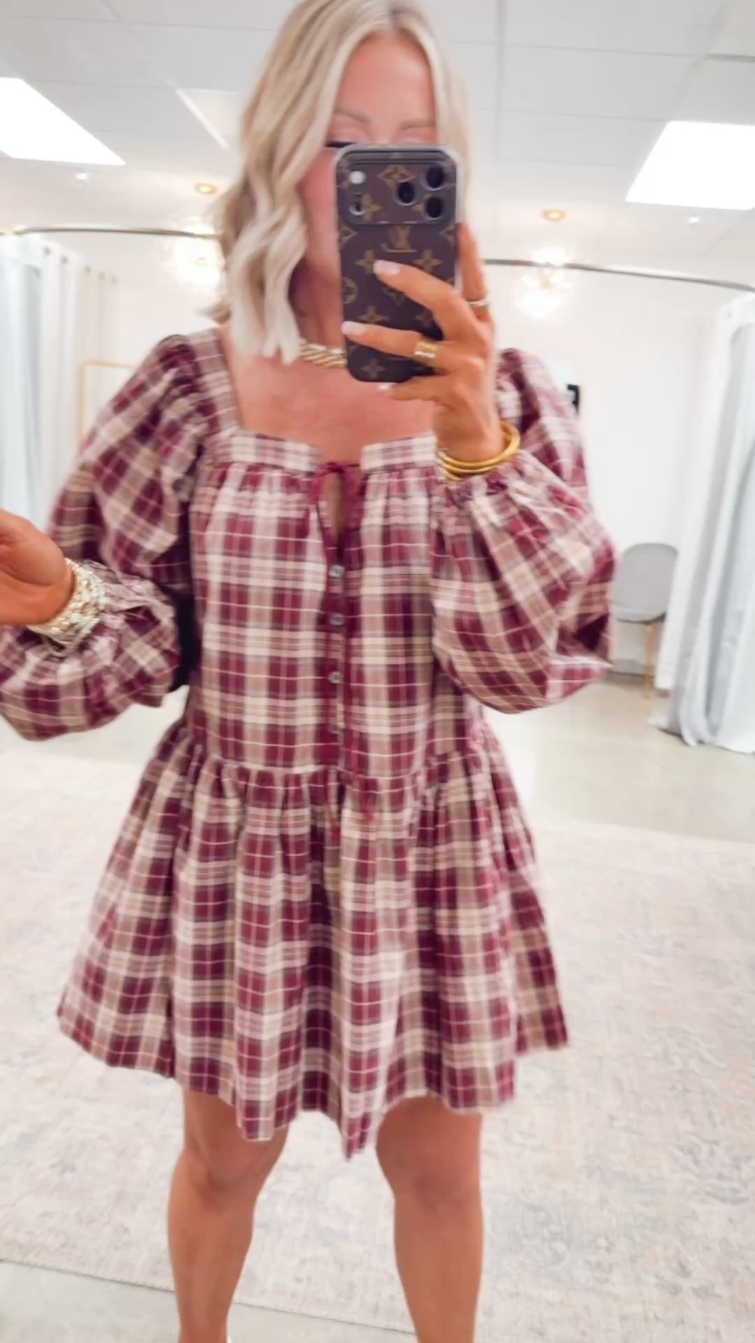 Harvest Checkered Mini Dress