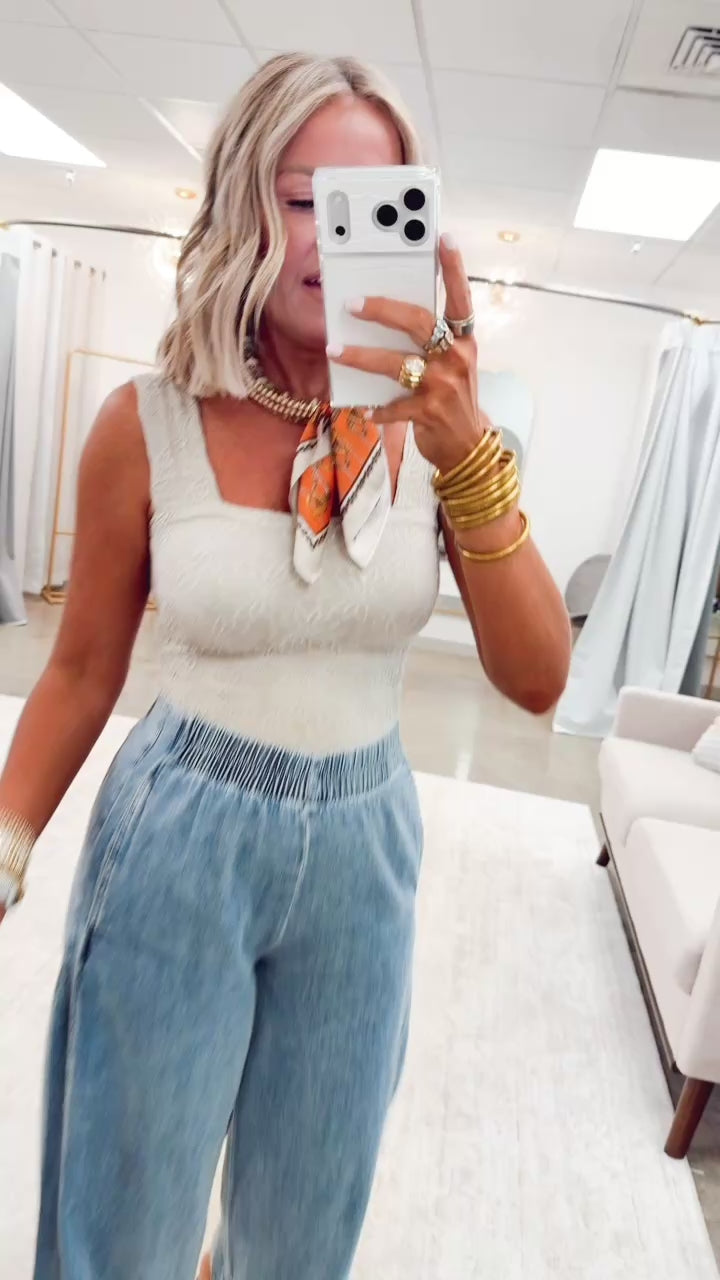The Colette Wide Leg Pant-Light Denim