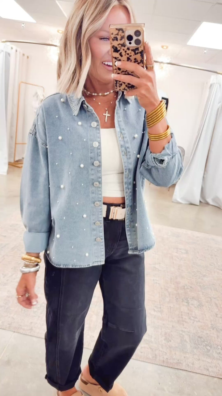 Pearl Oversized Denim Shirt