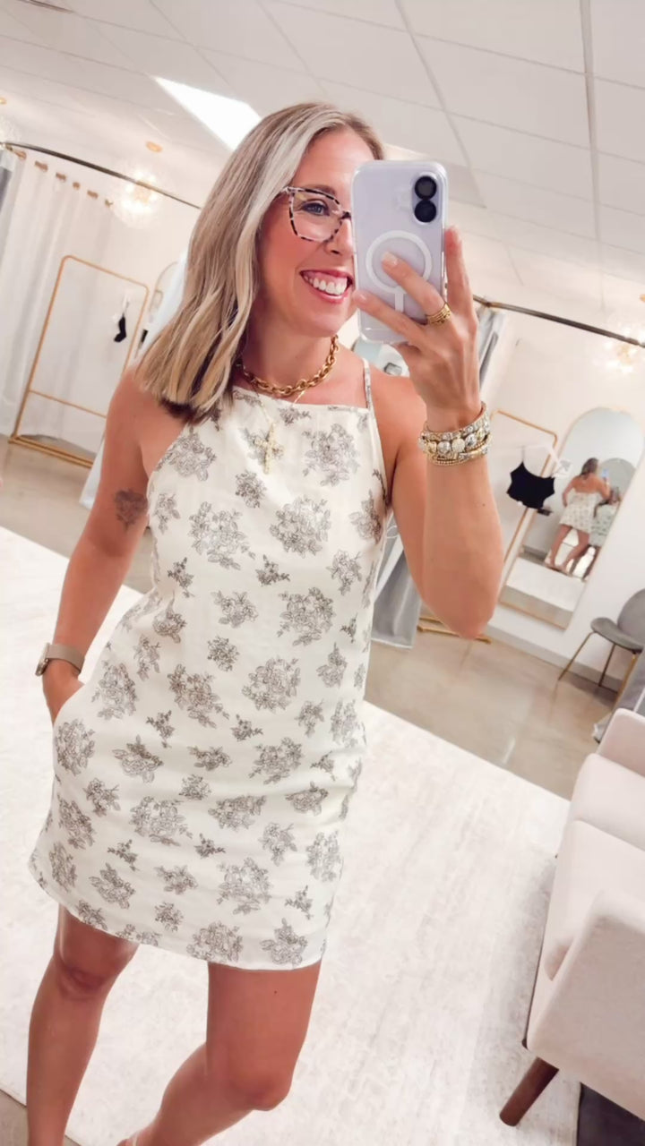 The Petal Sketch Dress-Black