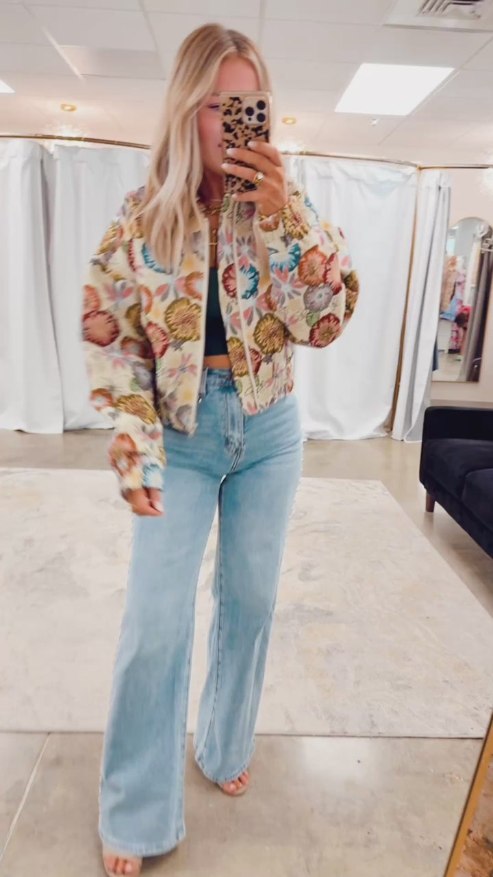 Vintage Vibes Cropped Floral Jacket
