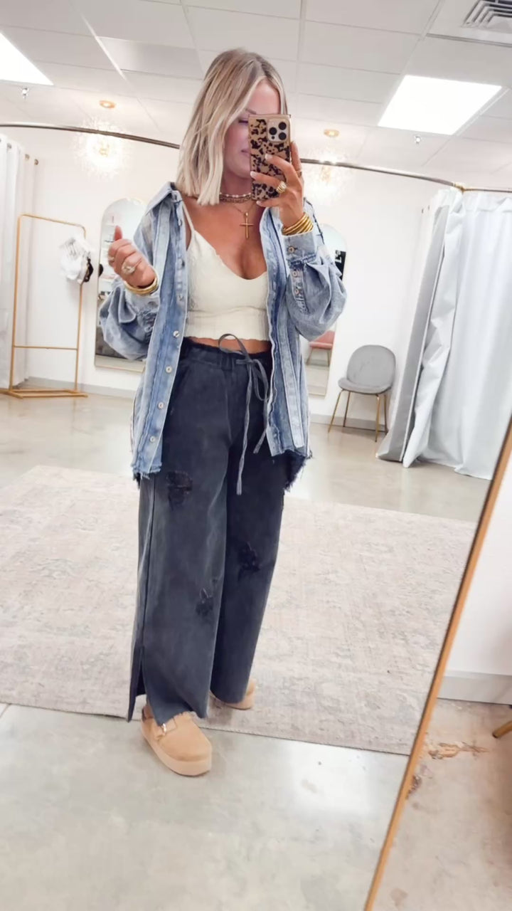 Denim Patchwork Shacket