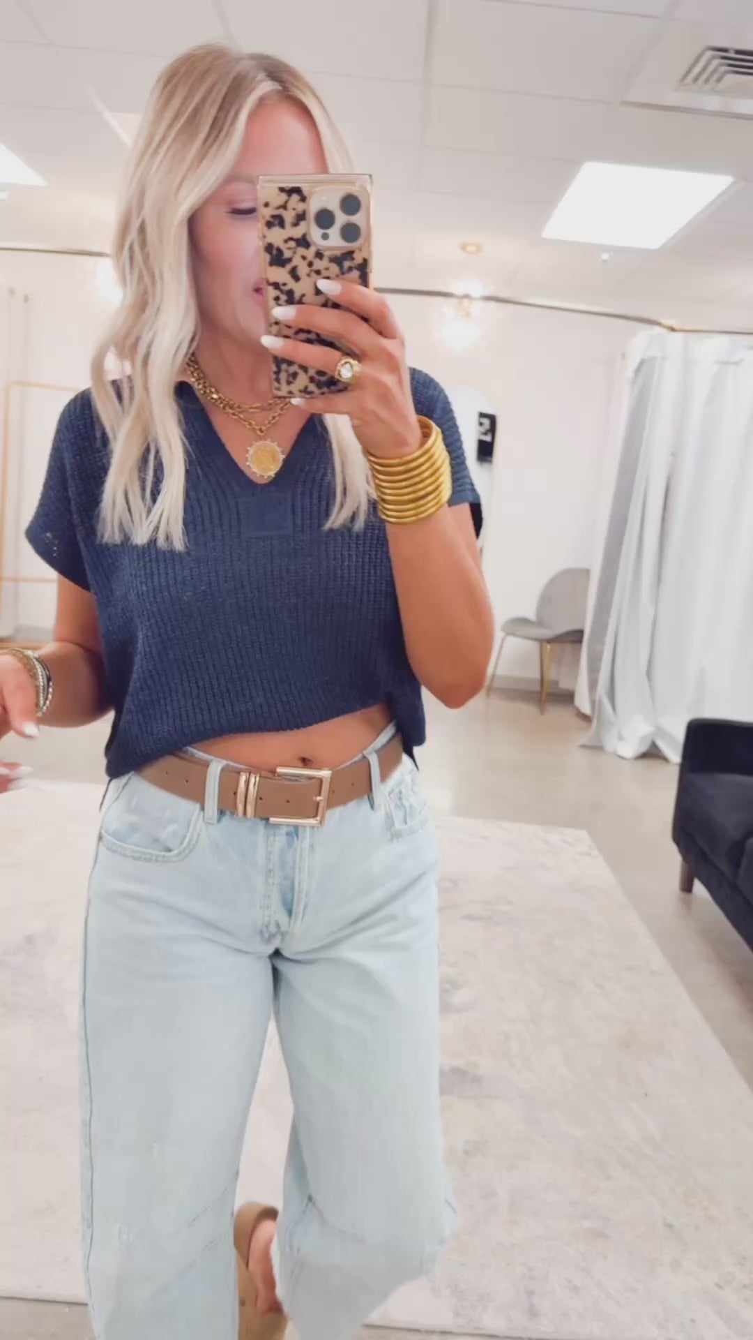Sonoma Sweater Top-Navy