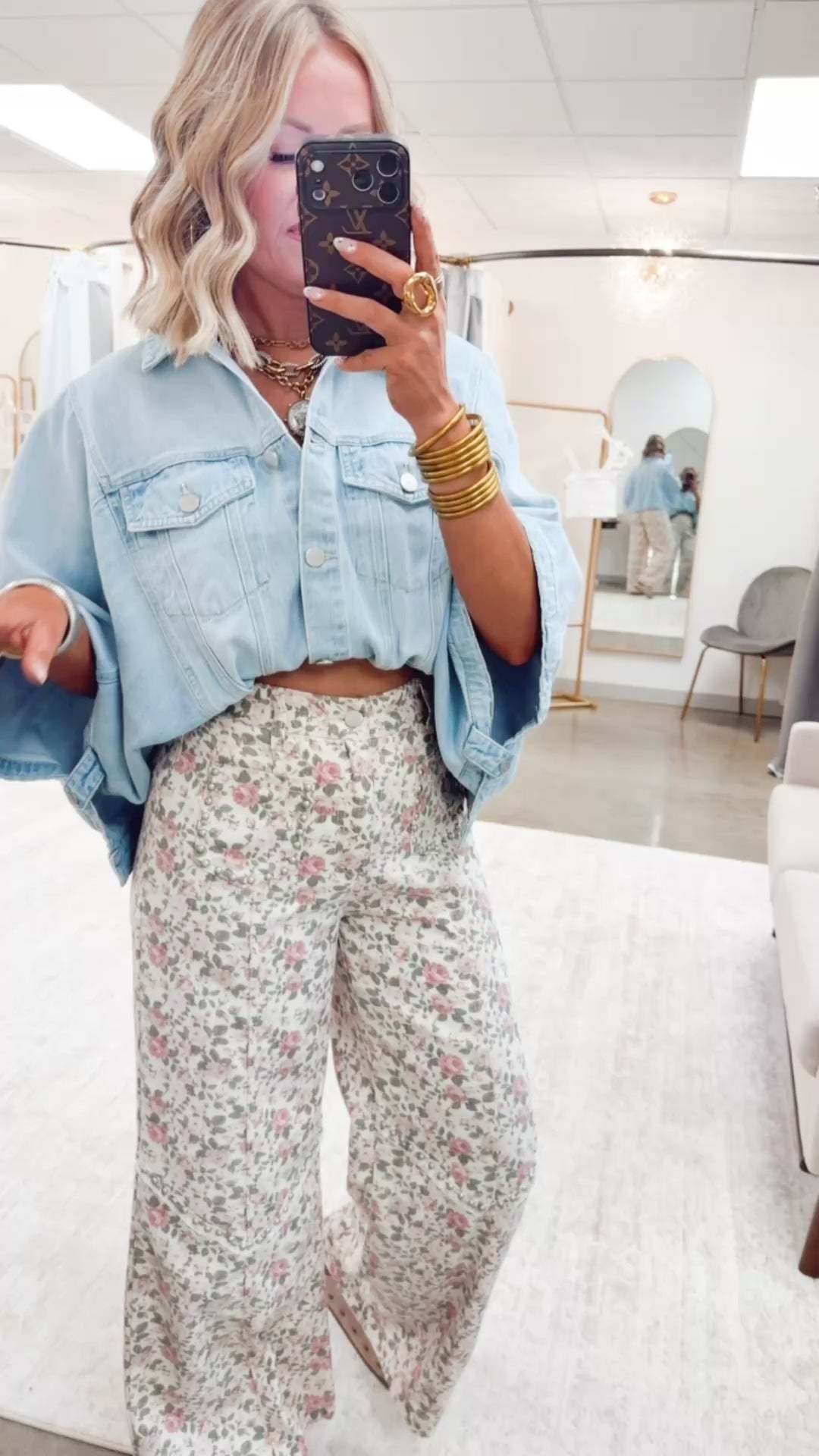 The Presley Stud Wide Leg Pants- Floral