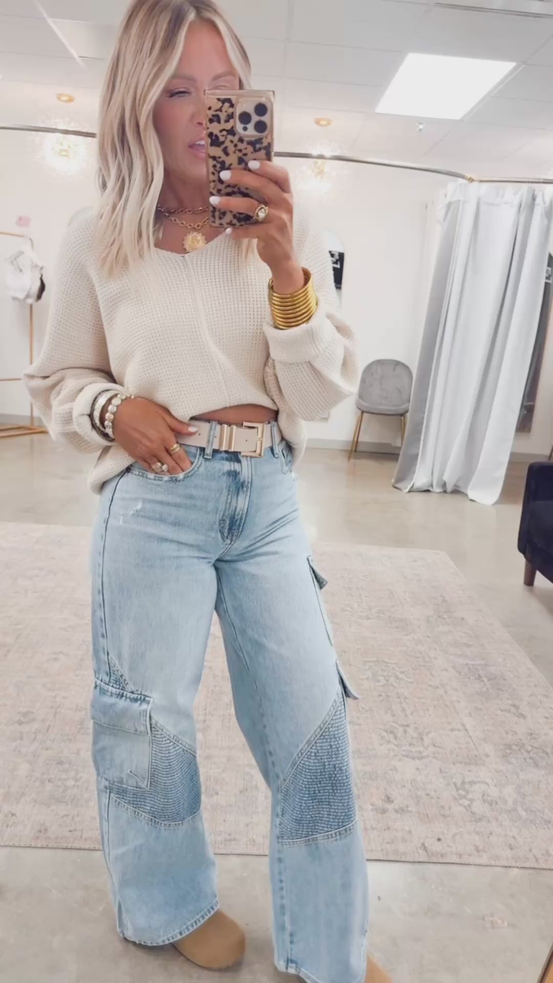 Ella Textured V-Neck Sweater