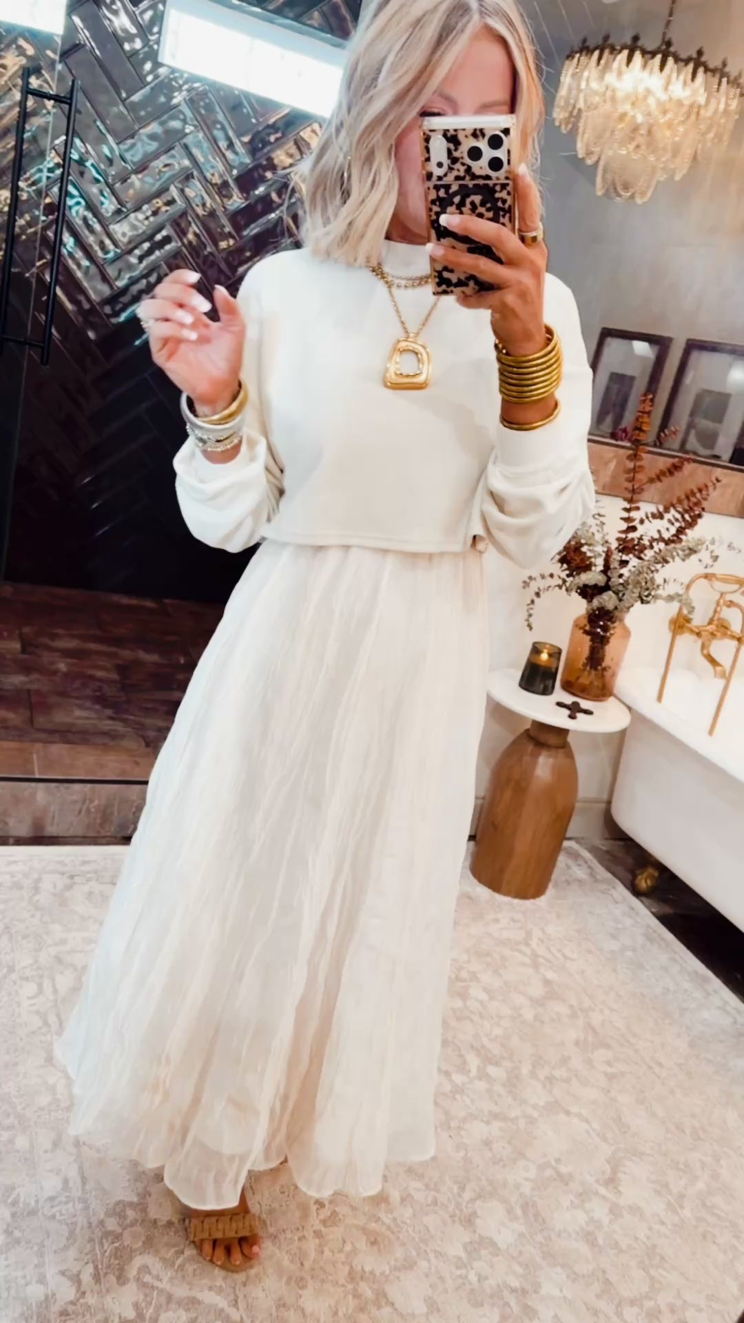 Millie Midi Skirt-Pearl