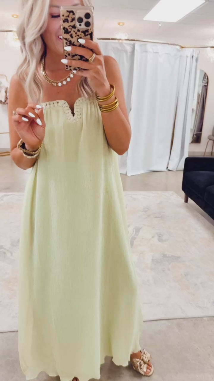 Summer Breeze Midi Dress-Pistachio