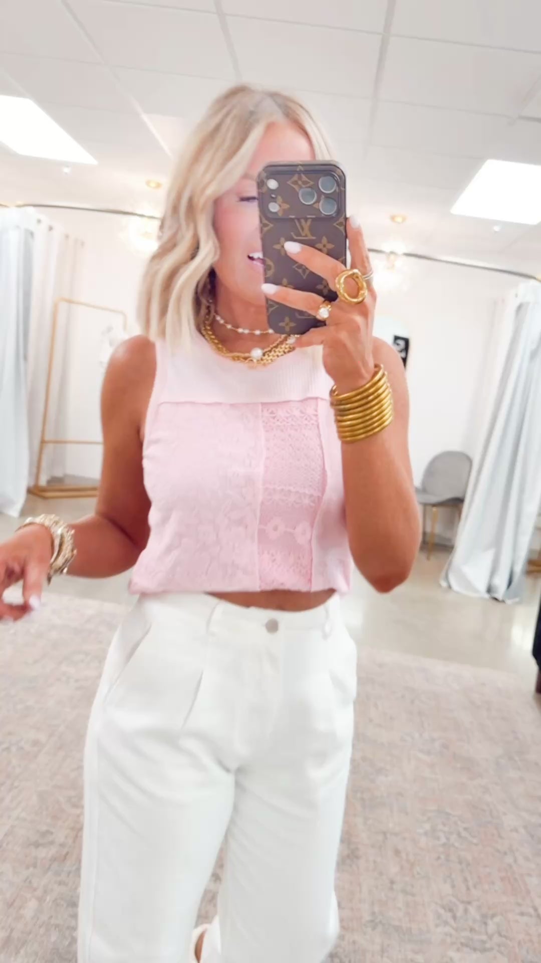 Lola Panel Tank-Pink Blush