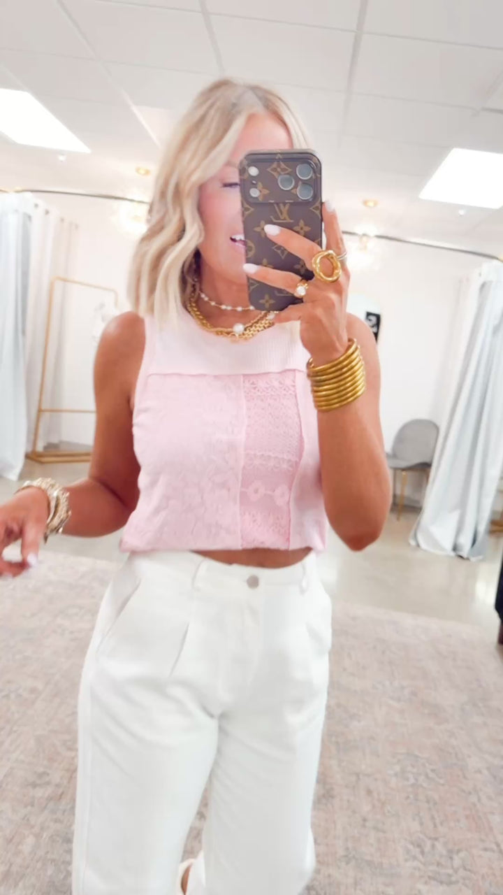 Lola Panel Tank-Pink Blush