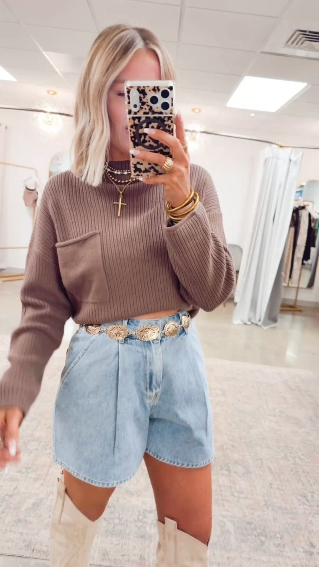 Tessa Mock Neck Sweater-Mocha