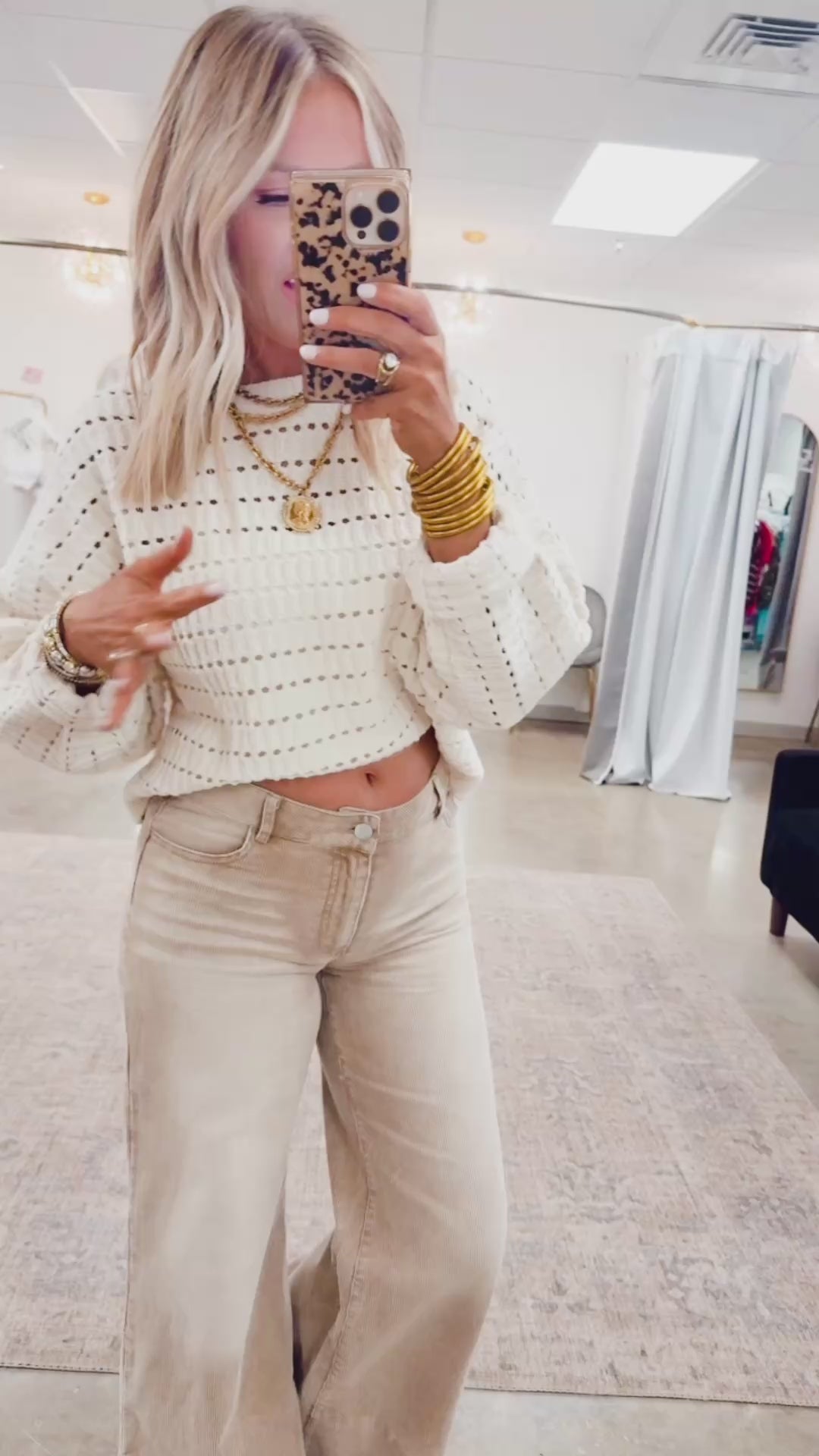 Charlotte Pointelle Sweater-Cream