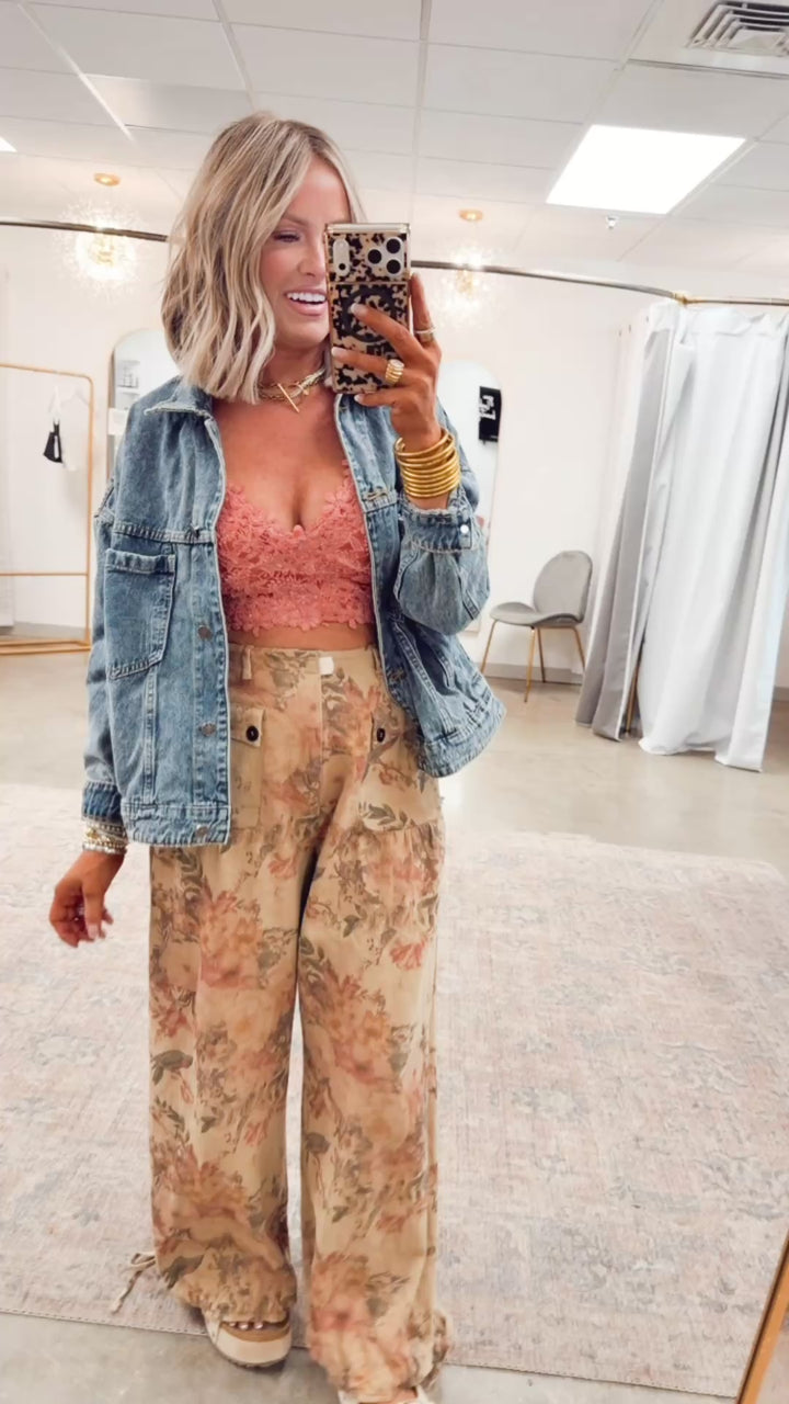 The Rosalie Floral Denim Pants