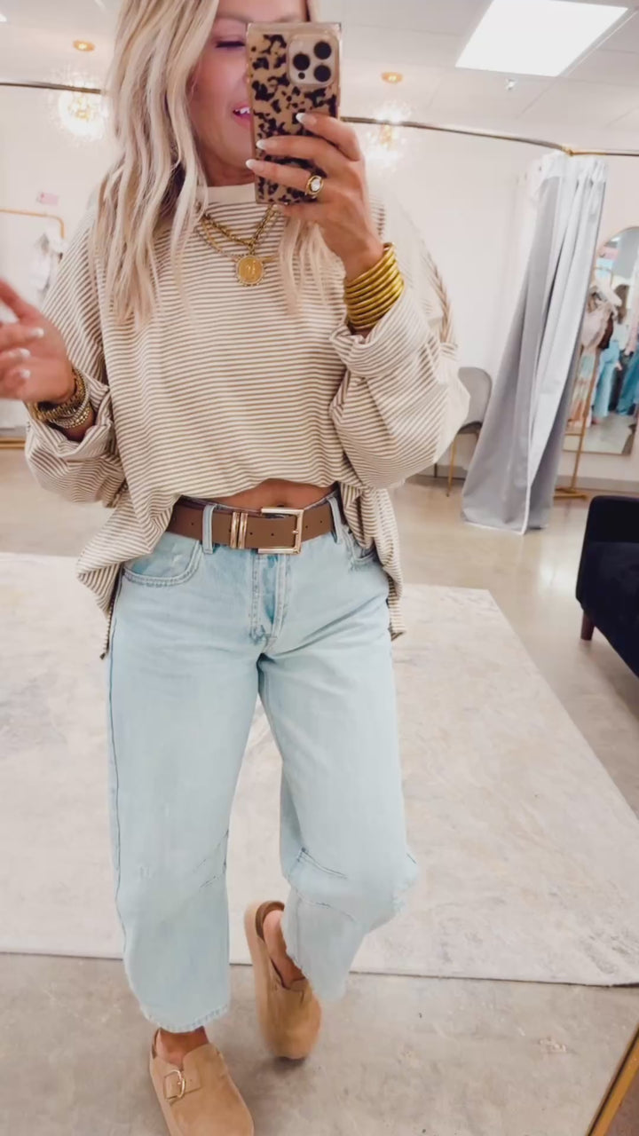 Ember Oversized Top-Beige