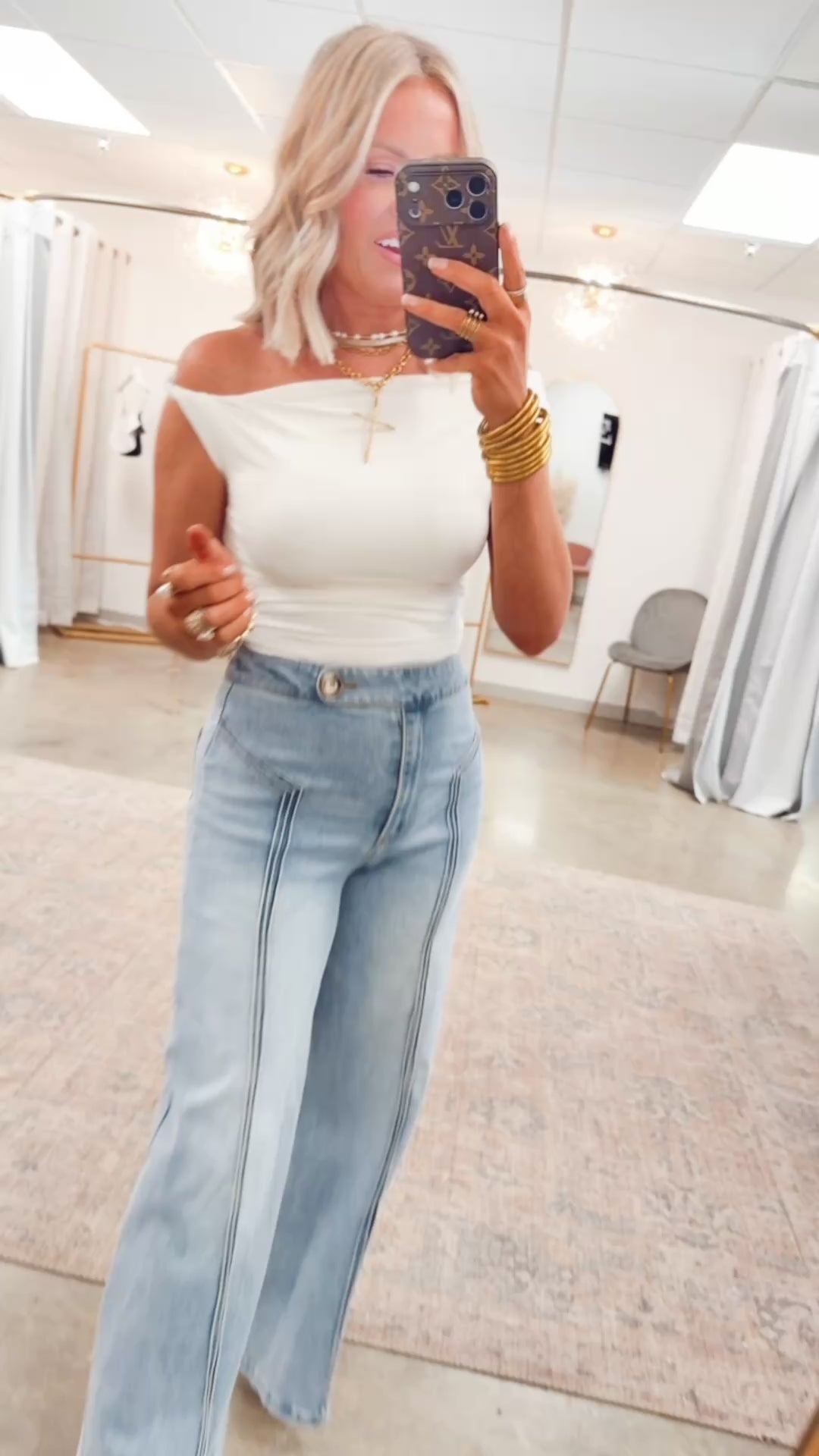 Katherine High Waisted Wide Leg Jean-Light