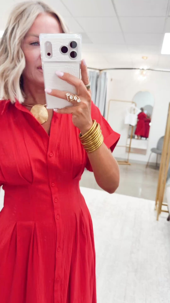 The Sullivan Pleated Shirt Dress
