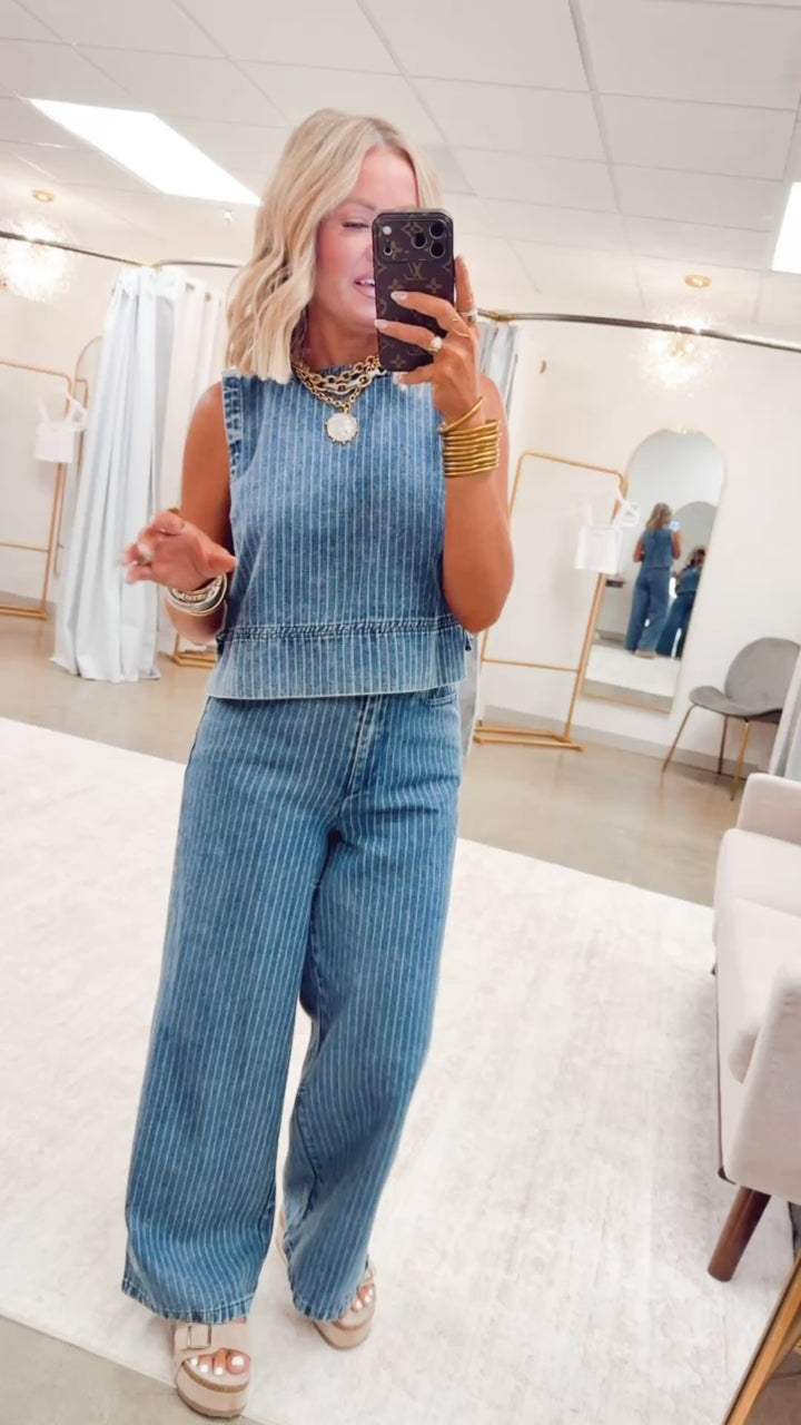 The Bayside Stripe Denim Set