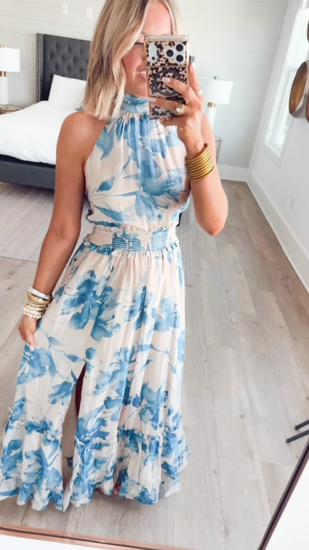 Scarlet Floral Halter Dress